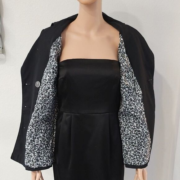 Cynthia Rowley Black Peacoat Tailored Wool-Blend - Picture 7 of 9